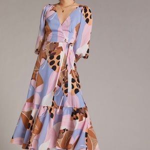 Anthropologie Floral Midi Hutch Dress XSP